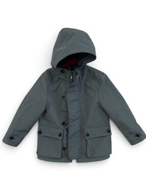 Burberry Kids Hooded Pea Coat - blue Gray